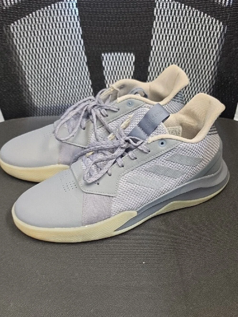 adidas Men's Light Gray and Cream Casual Lace-Up Sneakers